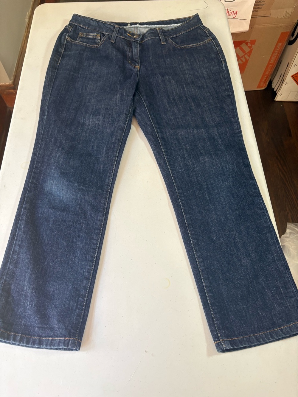 Boden Women’s Dark Wash Straight Leg Jeans Size 8p Classic Denim
